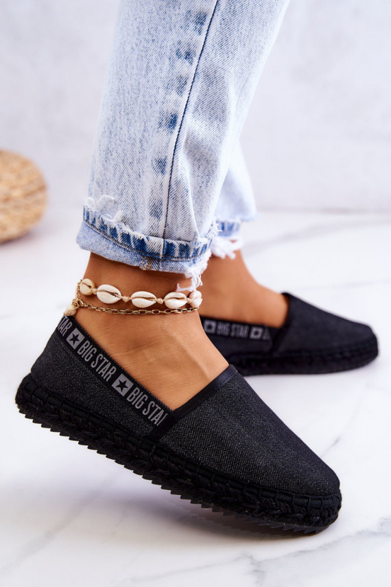Riidest espadrillid Kaasahaarav mudel Big Star JJ274878 mustad