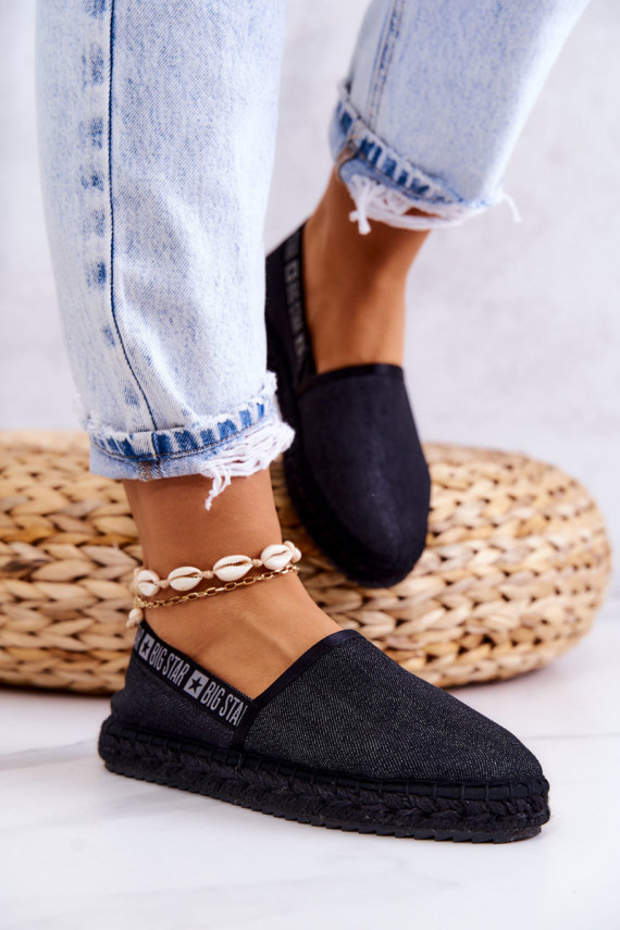 Riidest espadrillid Kaasahaarav mudel Big Star JJ274878 mustad