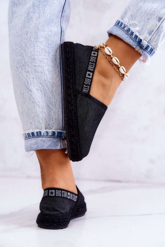 Riidest espadrillid Kaasahaarav mudel Big Star JJ274878 mustad