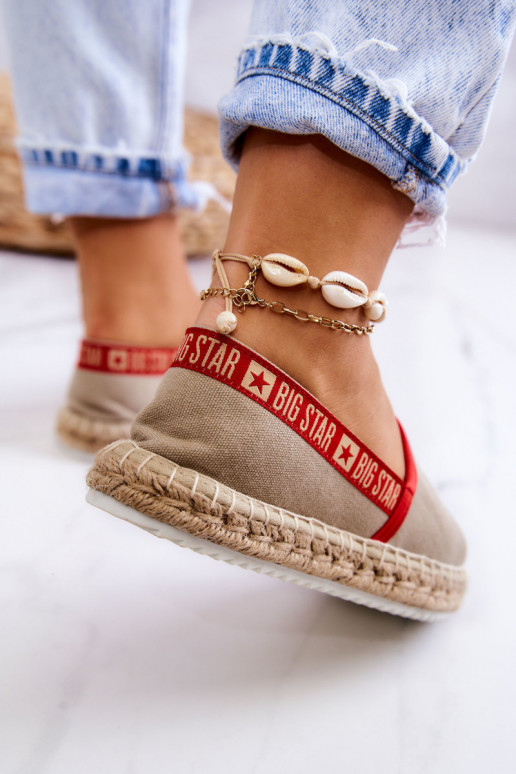 Riidest espadrillid Kaasahaarav mudel Big Star JJ274879 beeži värvi