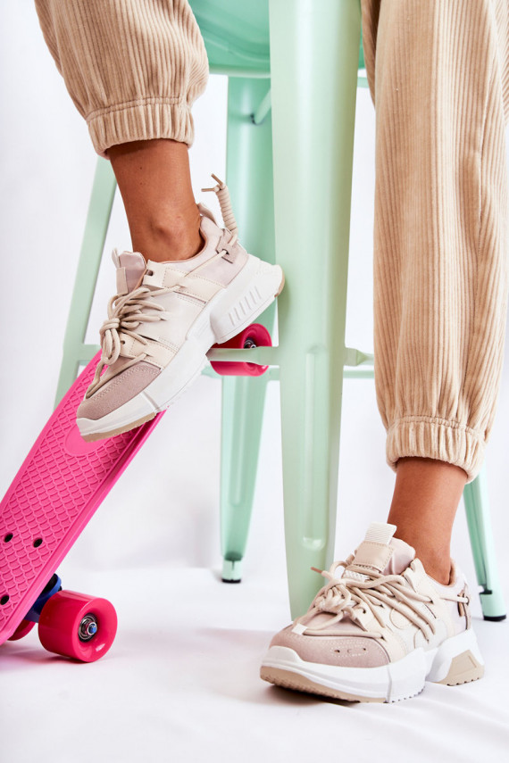 Sneakers tüüpi jalanõud Sportliku stiiliga jalanõud Naiselik beeži värvi Someday