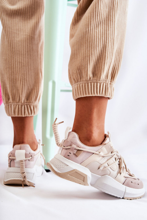 Sneakers tüüpi jalanõud Sportliku stiiliga jalanõud Naiselik beeži värvi Someday