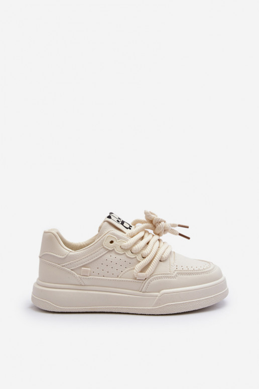 Naiselik Sneakers tüüpi jalanõud Eko Nahk beeži värvi Avanalis
