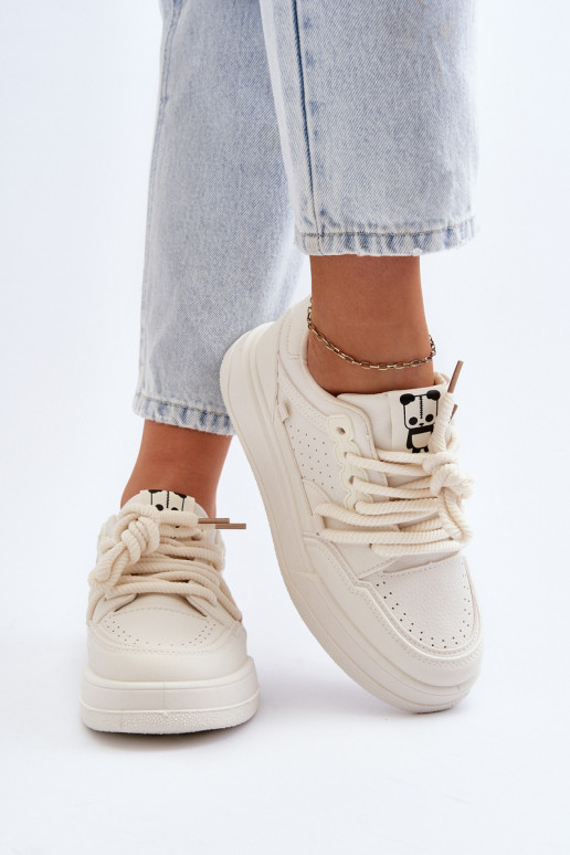Naiselik Sneakers tüüpi jalanõud Eko Nahk beeži värvi Avanalis