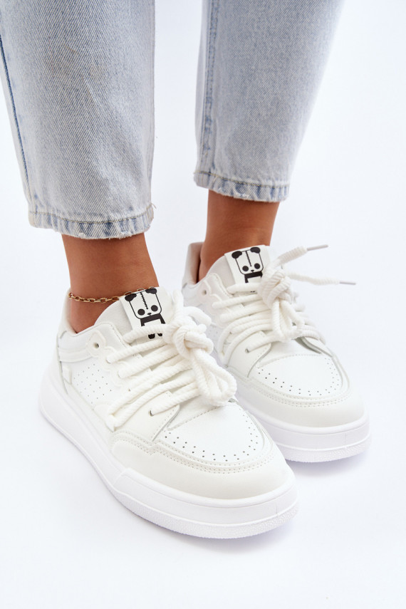 Naiselik Sneakers tüüpi jalanõud Eko Nahk valget värvi Avanalis