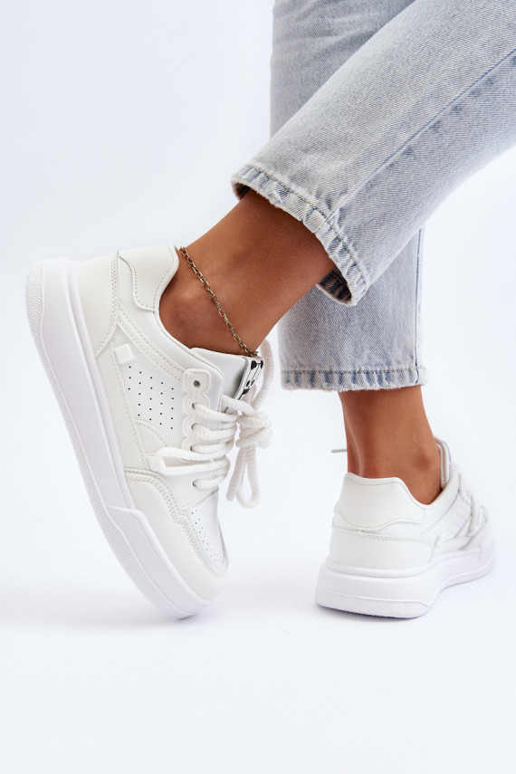 Naiselik Sneakers tüüpi jalanõud Eko Nahk valget värvi Avanalis