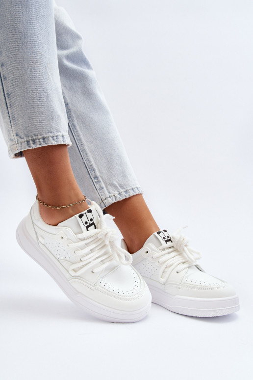 Naiselik Sneakers tüüpi jalanõud Eko Nahk valget värvi Avanalis