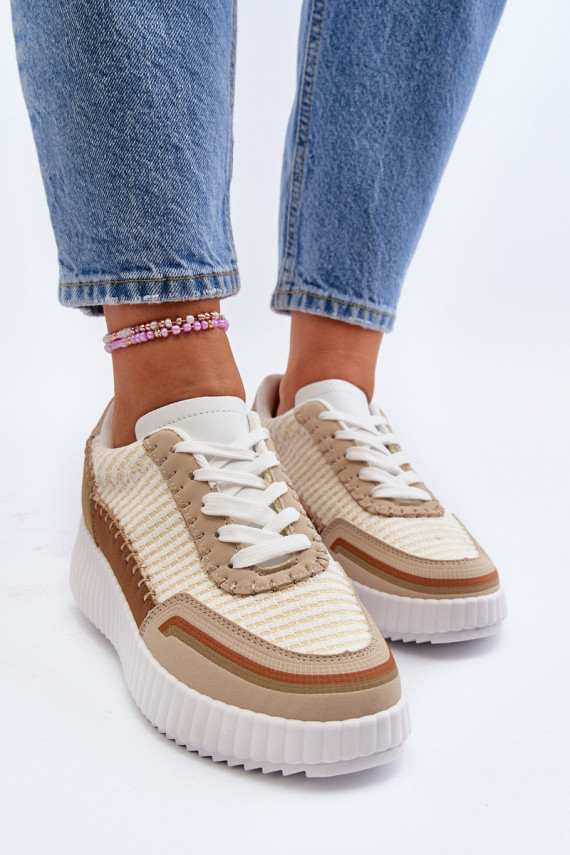 Sneakers tüüpi jalanõud Naiselik platvormiga beeži värvi Redala