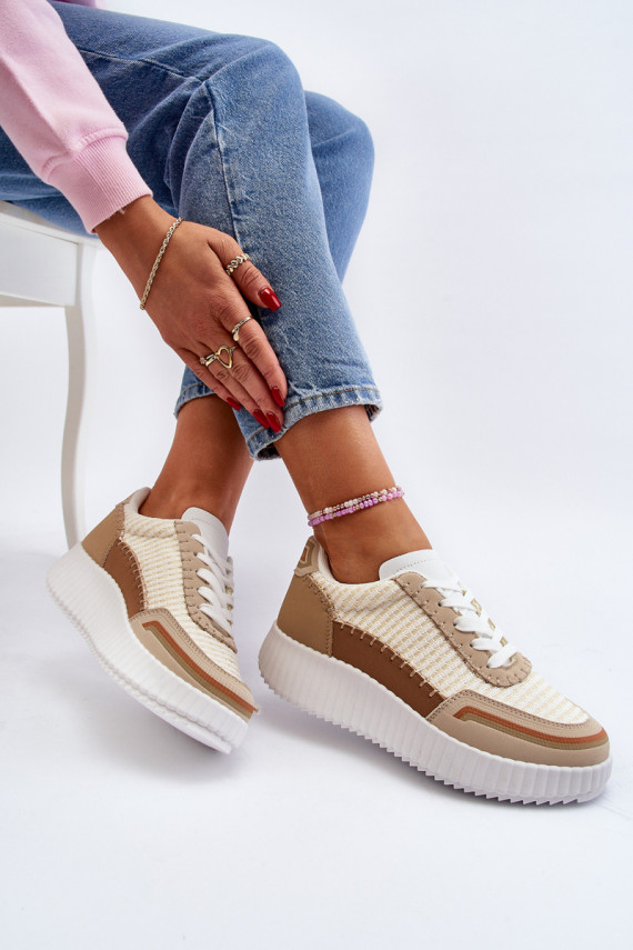 Sneakers tüüpi jalanõud Naiselik platvormiga beeži värvi Redala