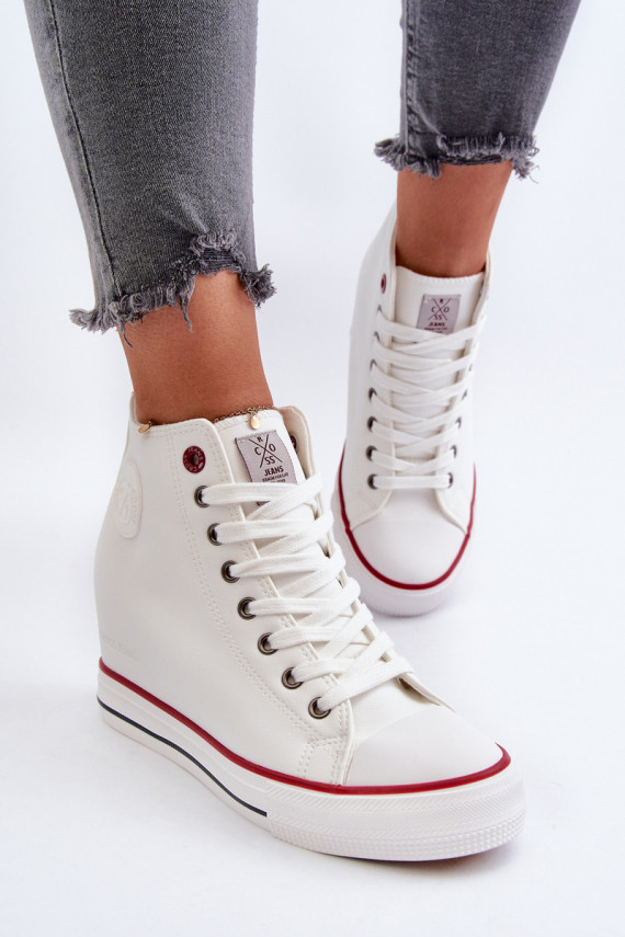 naiste saapad Kiilu peal Cross Jeans NN2R4004 valget värvi