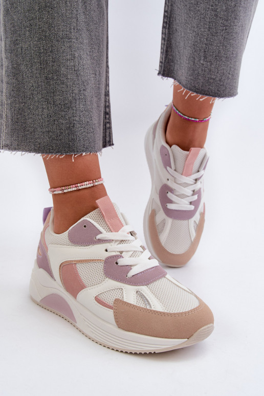 Sneakers tüüpi jalanõud Naiselik platvormiga Violetne värv Lenivia