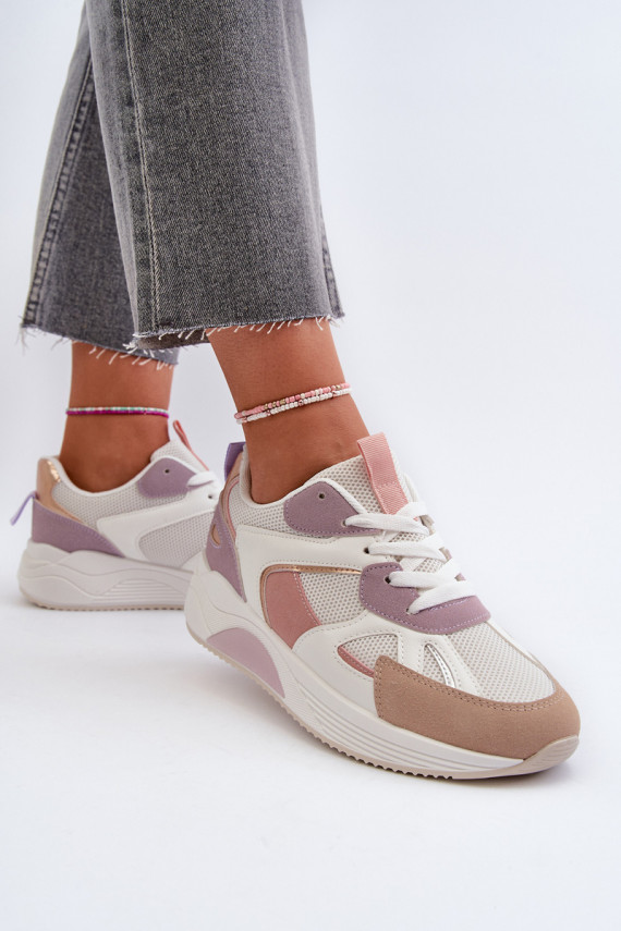 Sneakers tüüpi jalanõud Naiselik platvormiga Violetne värv Lenivia