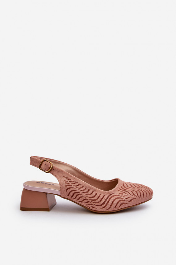 Kingad kõrge jämeda kontsaga Klocku Tumeroosad värvi Gemifa