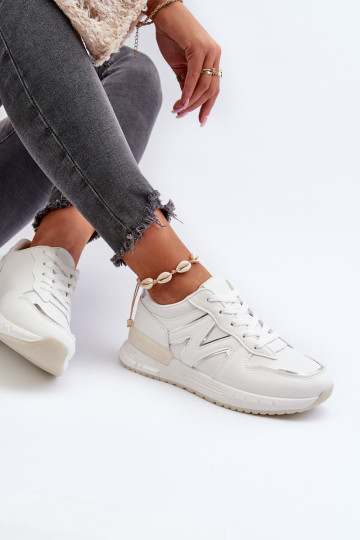 Sneakers tüüpi jalanõud Naiselik eko-nahast valget värvi Kaimans 2