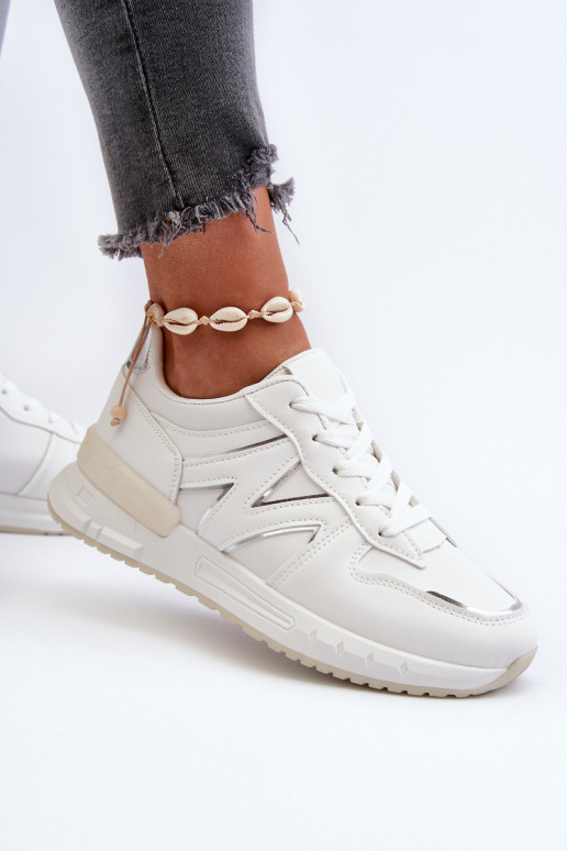 Sneakers tüüpi jalanõud Naiselik eko-nahast valget värvi Kaimans