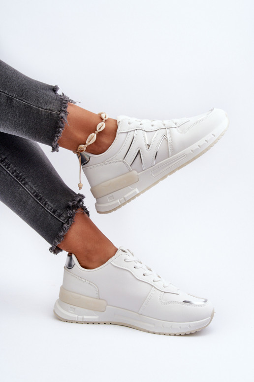 Sneakers tüüpi jalanõud Naiselik eko-nahast valget värvi Kaimans