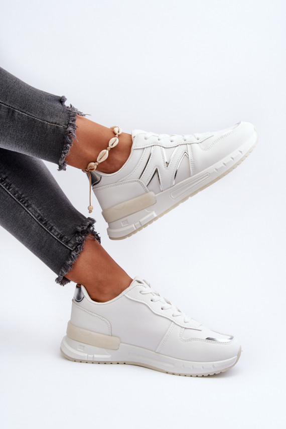 Sneakers tüüpi jalanõud Naiselik eko-nahast valget värvi Kaimans