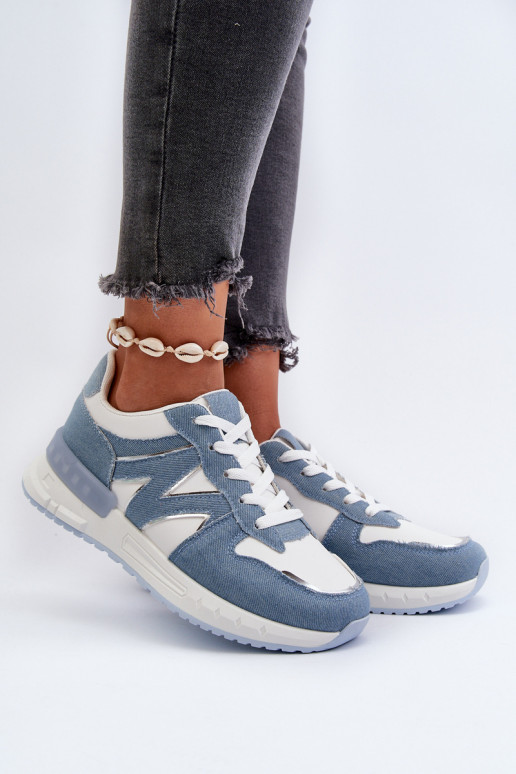 Teksariidest Sneakers tüüpi jalanõud Naiselik eko-nahast Sinist värvi Kaimans