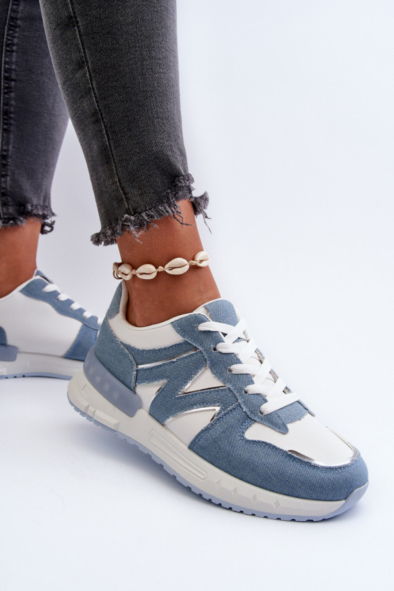 Teksariidest Sneakers tüüpi jalanõud Naiselik eko-nahast Sinist värvi Kaimans