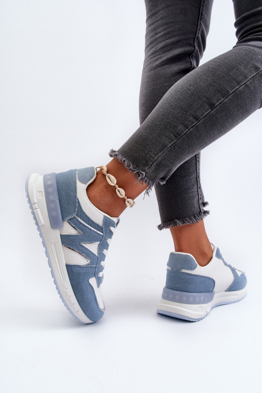 Teksariidest Sneakers tüüpi jalanõud Naiselik eko-nahast Sinist värvi Kaimans