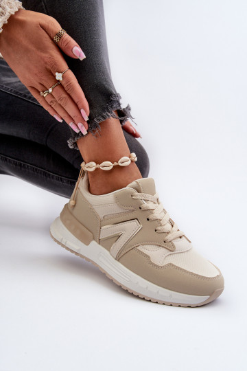 Sneakers tüüpi jalanõud Naiselik eko-nahast beeži värvi Vinelli 2