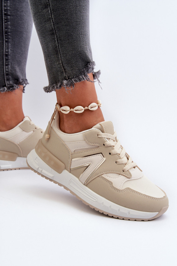 Sneakers tüüpi jalanõud Naiselik eko-nahast beeži värvi Vinelli