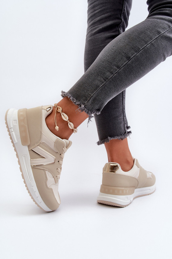 Sneakers tüüpi jalanõud Naiselik eko-nahast beeži värvi Vinelli