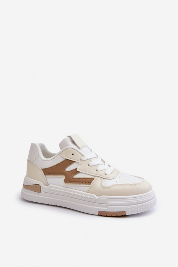 Sneakers tüüpi jalanõud Naiselik platvormiga eko-nahast beeži värvi Lynnette