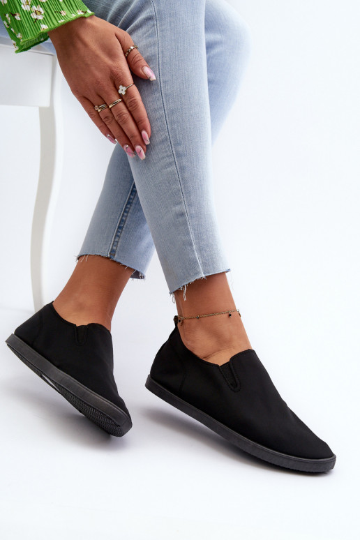Naiselik Spordijalatsid vabaaja jalanõud Slip-On mustad Lovinia