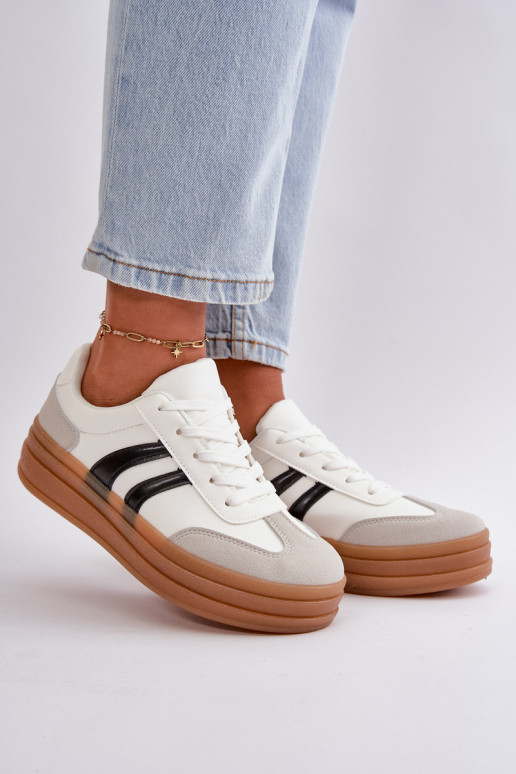 Sneakers tüüpi jalanõud Naiselik platvormiga Valget-Halli värvi Nesonice