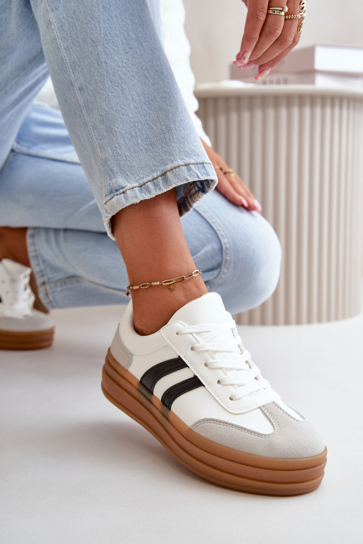 Sneakers tüüpi jalanõud Naiselik platvormiga Valget-Halli värvi Nesonice
