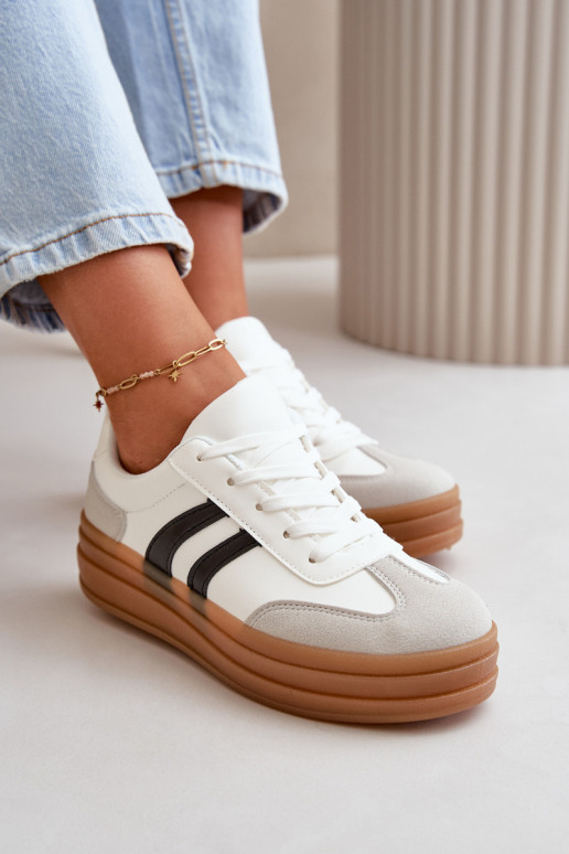 Sneakers tüüpi jalanõud Naiselik platvormiga Valget-Halli värvi Nesonice
