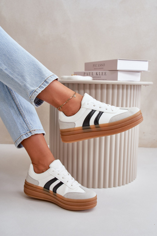 Sneakers tüüpi jalanõud Naiselik platvormiga Valget-Halli värvi Nesonice