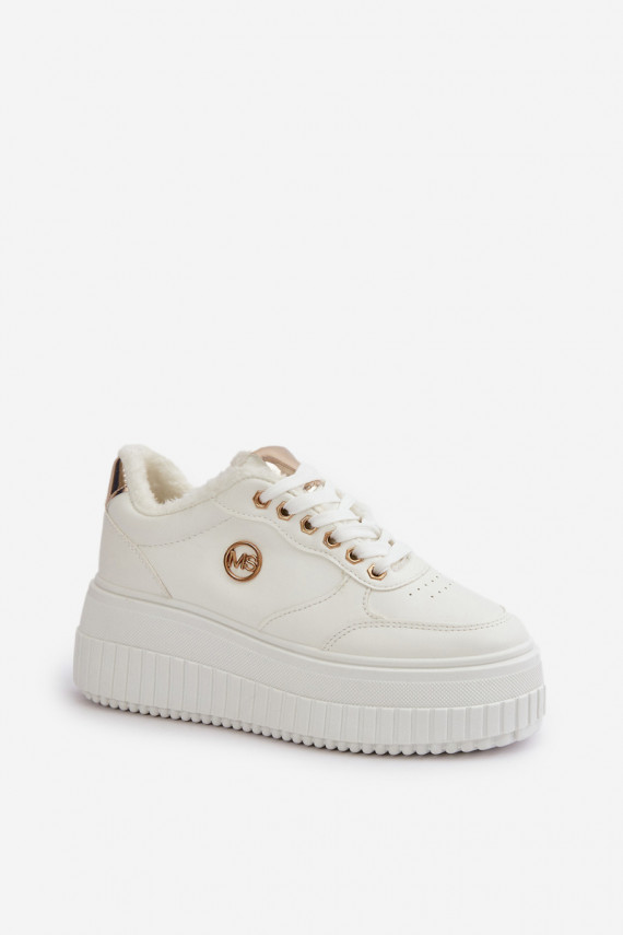 Sneakers tüüpi jalanõud spordijalatsid Naiselik voodriga moodsate massiivsete taldadega valget värvi Ardiela