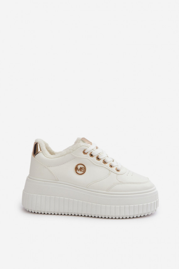 Sneakers tüüpi jalanõud spordijalatsid Naiselik voodriga moodsate massiivsete taldadega valget värvi Ardiela