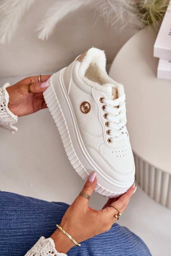 Sneakers tüüpi jalanõud spordijalatsid Naiselik voodriga moodsate massiivsete taldadega valget värvi Ardiela