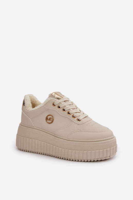 Sneakers tüüpi jalanõud spordijalatsid Naiselik voodriga moodsate massiivsete taldadega beeži värvi Ardiela