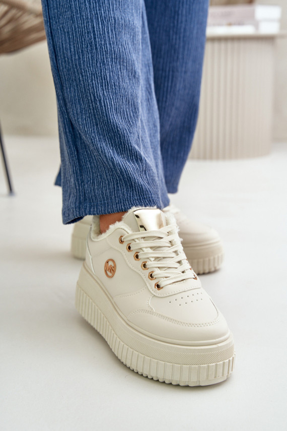 Sneakers tüüpi jalanõud spordijalatsid Naiselik voodriga moodsate massiivsete taldadega beeži värvi Ardiela