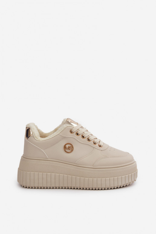 Sneakers tüüpi jalanõud spordijalatsid Naiselik voodriga moodsate massiivsete taldadega beeži värvi Ardiela