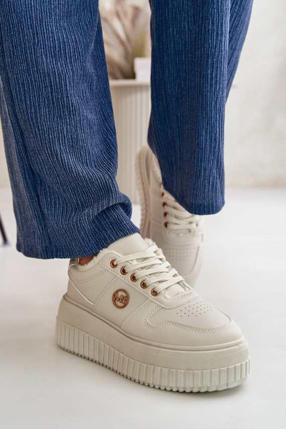 Sneakers tüüpi jalanõud spordijalatsid Naiselik voodriga moodsate massiivsete taldadega beeži värvi Verissha