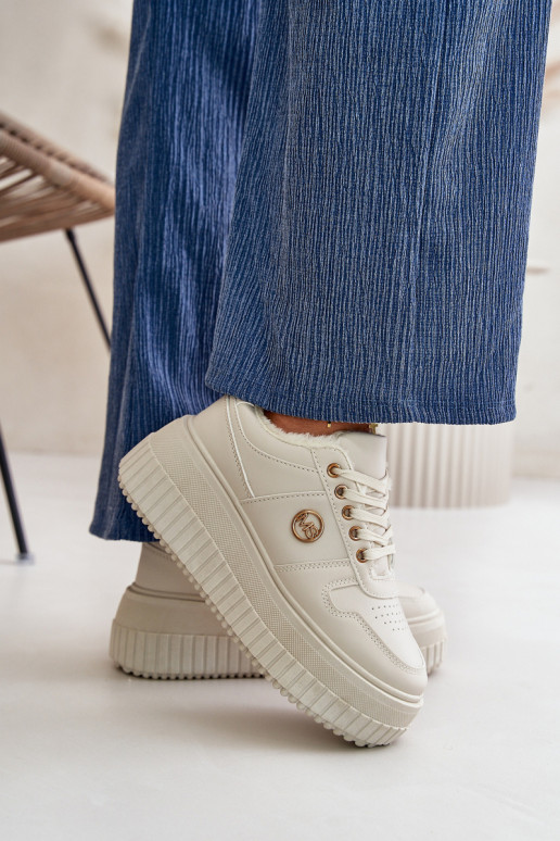 Sneakers tüüpi jalanõud spordijalatsid Naiselik voodriga moodsate massiivsete taldadega beeži värvi Verissha