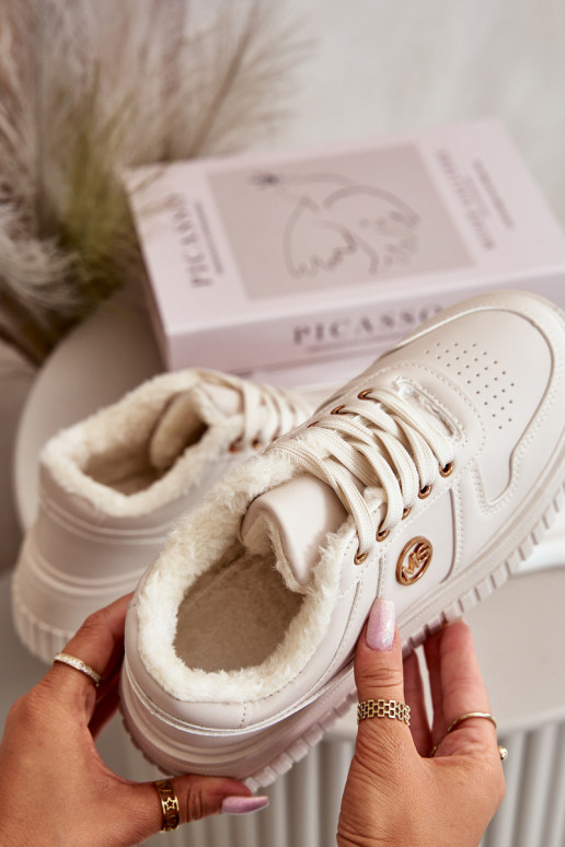 Sneakers tüüpi jalanõud spordijalatsid Naiselik voodriga moodsate massiivsete taldadega beeži värvi Verissha