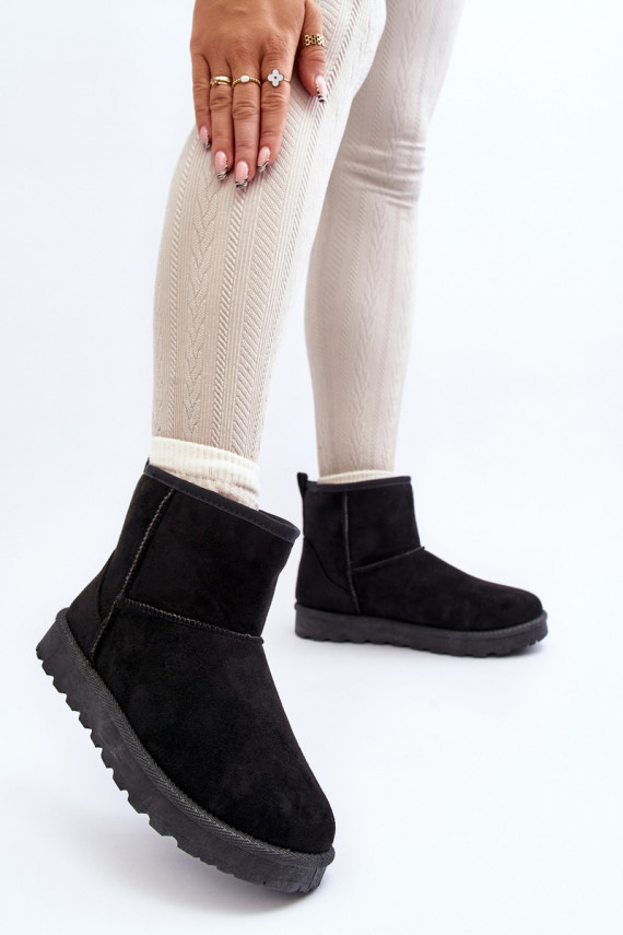 nööpidega lumesaapad Naiselik öko seemisnahastowe mustad Enranta