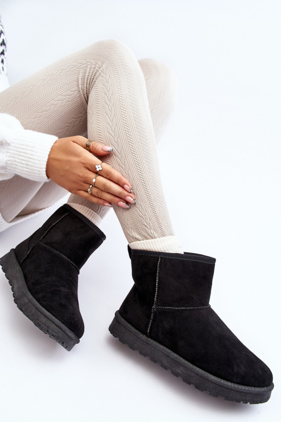 nööpidega lumesaapad Naiselik öko seemisnahastowe mustad Enranta