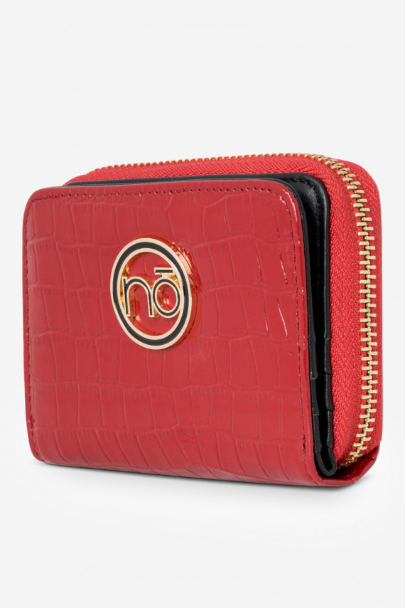 NaiselikRahakott Valmistatud naturaalsest nahast Loomade muster Väike Nobo NPUR-LR0020-C005 punased