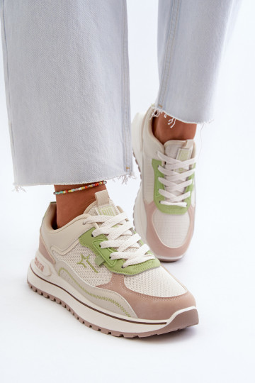Sneakers tüüpi jalanõud Naiselik Big Star NN274A091 beeži värvi-Rohelist värvi