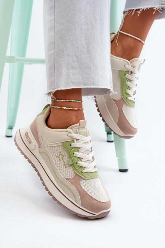 Sneakers tüüpi jalanõud Naiselik Big Star NN274A091 beeži värvi-Rohelist värvi