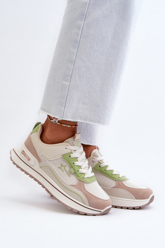 Sneakers tüüpi jalanõud Naiselik Big Star NN274A091 beeži värvi-Rohelist värvi