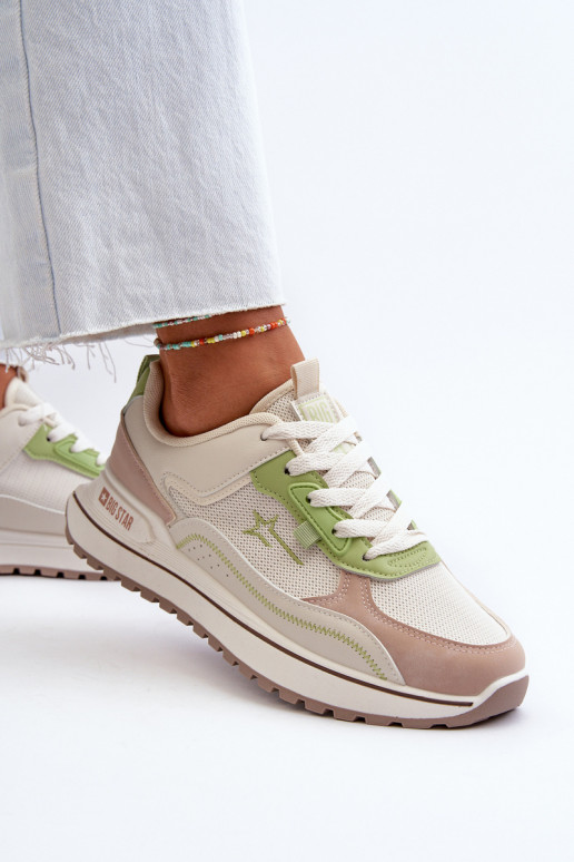 Sneakers tüüpi jalanõud Naiselik Big Star NN274A091 beeži värvi-Rohelist värvi