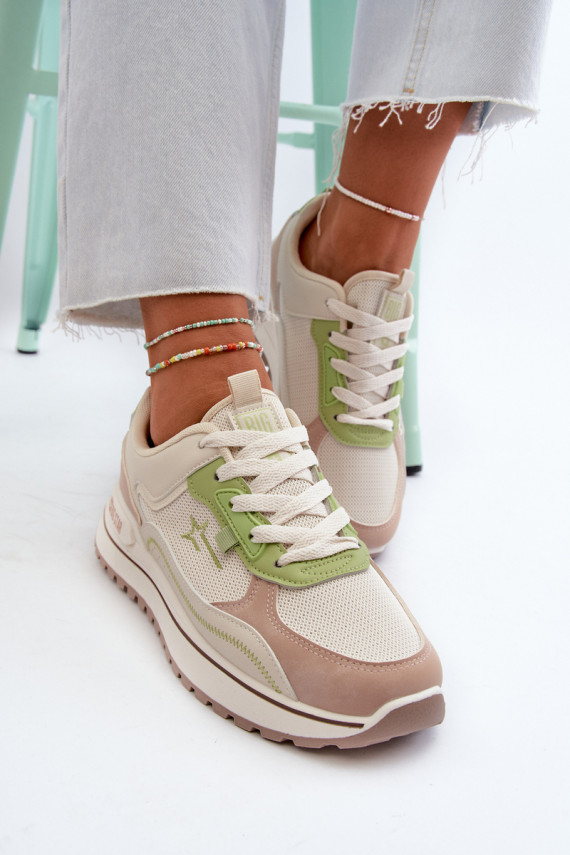 Sneakers tüüpi jalanõud Naiselik Big Star NN274A091 beeži värvi-Rohelist värvi